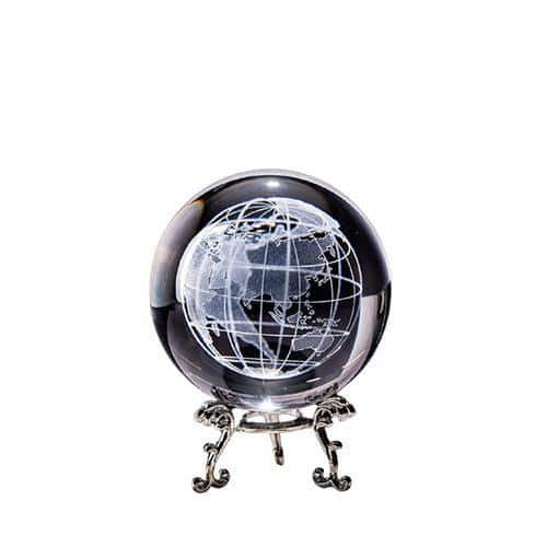 Globo Terrestre De Vidro - Bola & Suporte