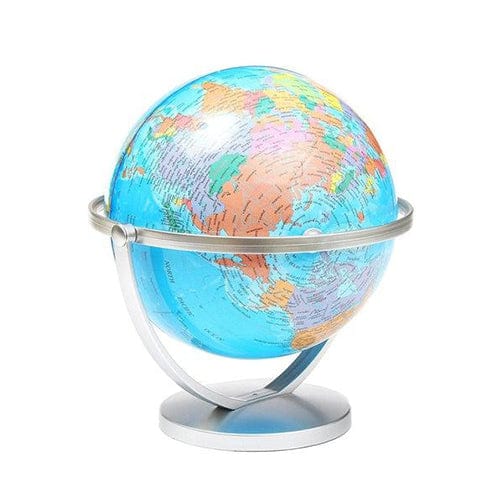 Globo Terrestre Rotativo - Suporte Prata (Giratório)