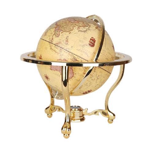 Globo Terrestre Vintage - Esfera Retro - Suporte Cor De Ouro