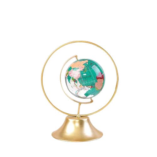 Globo Terrestre Cristal - Arco Dourado