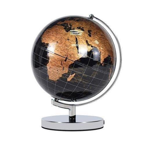 Globo Terrestre Metal Cromado (Preto & Cobre)