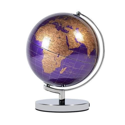 Globo Terrestre Metal Cromado (Violeta)