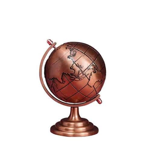 Globo Terrestre Decorativo Latão (Cor De Cobre)