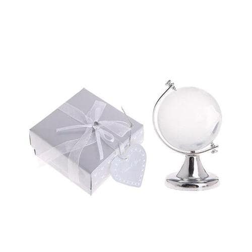 Mini Globo Terrestre Cristal Prata