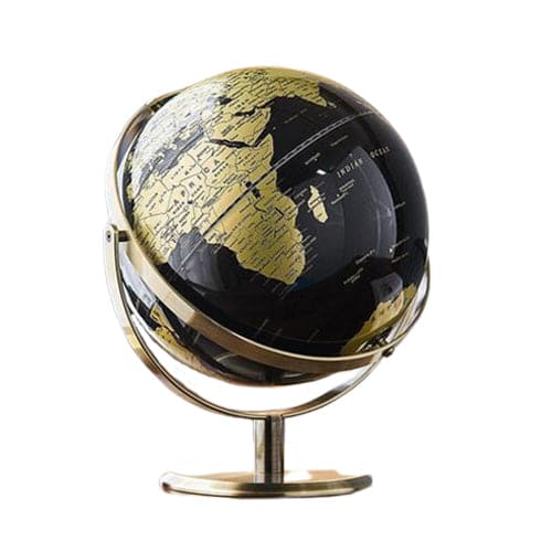 Globo Terrestre Moderno (Preto & Ouro)